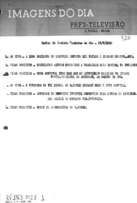 TV Tupi [emissora]. Revista Feminina [programa]. Roteiro [televisivo], 25 set. 1963.