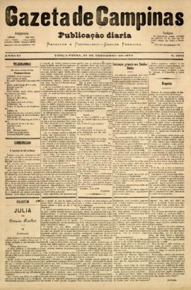 Gazeta de Campinas [jornal], a. 10, n. 1805. Campinas-SP, 23 dez. 1879.