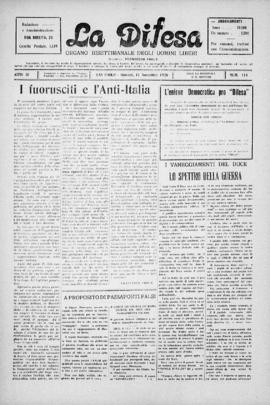 La Difesa [jornal], a. 3, n. 114. São Paulo-SP, 10 nov. 1926.