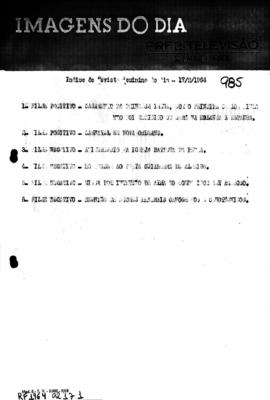 TV Tupi [emissora]. Revista Feminina [programa]. Roteiro [televisivo], 17 fev. 1964.