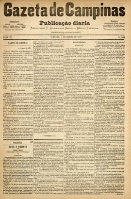 Gazeta de Campinas [jornal], a. 8, n. 1100. Campinas-SP, 04 ago. 1877.