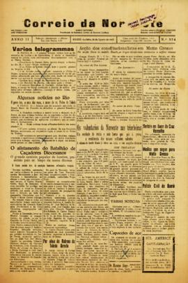 Correio da noroeste [jornal], a. 2, n. 374. Bauru-SP, 26 ago. 1932.