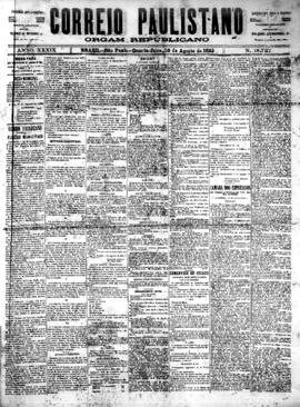 Correio paulistano [jornal], [s/n]. São Paulo-SP, 10 ago. 1892.