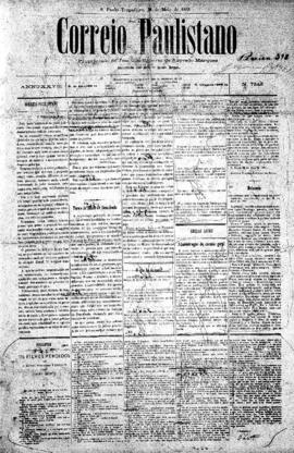 Correio paulistano [jornal], [s/n]. São Paulo-SP, 31 mai. 1881.