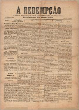A Redempção [jornal], a. 1, n. 94. São Paulo-SP, 11 dez. 1887.