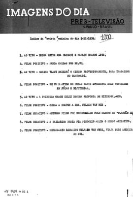 TV Tupi [emissora]. Revista Feminina [programa]. Roteiro [televisivo], 05 nov. 1959.