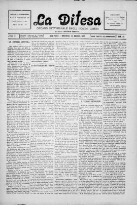 La Difesa [jornal], a. 3, n. 35. São Paulo-SP, 30 ago. 1925.