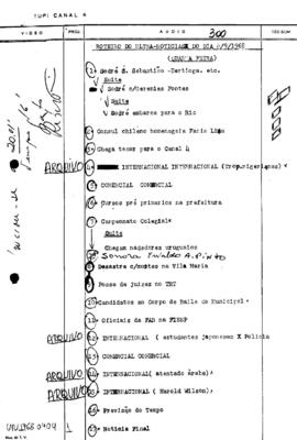 TV Tupi [emissora]. Ultra Notícias [programa]. Roteiro [televisivo], 04 set. 1968.