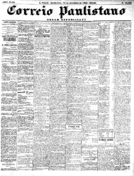 Correio paulistano [jornal], [s/n]. São Paulo-SP, 12 dez. 1900.