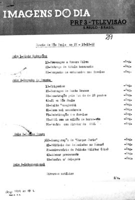 TV Tupi [emissora]. Diário de São Paulo na T.V. [programa]. Roteiro [televisivo], 18 out. 1959.