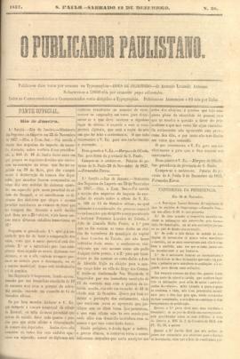 O Publicador paulistano [jornal], n. 38. São Paulo-SP, 12 dez. 1857.