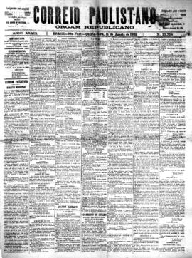 Correio paulistano [jornal], [s/n]. São Paulo-SP, 11 ago. 1892.