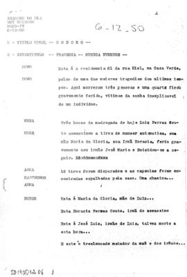 TV Tupi [emissora]. Imagens do Dia [programa]. Roteiro [televisivo], 06 dez. 1950.