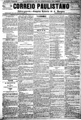 Correio paulistano [jornal], [s/n]. São Paulo-SP, 13 fev. 1883.