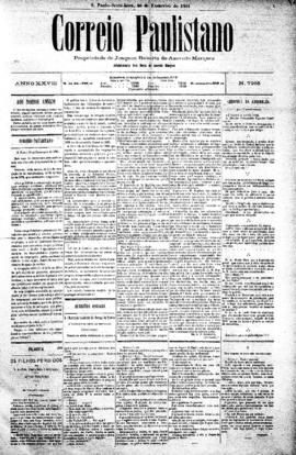 Correio paulistano [jornal], [s/n]. São Paulo-SP, 18 fev. 1881.