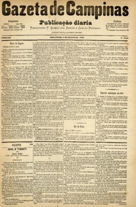 Gazeta de Campinas [jornal], a. 8, n. 1102. Campinas-SP, 07 ago. 1877.
