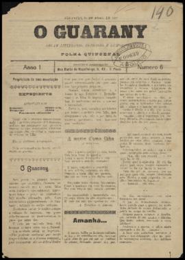 O Guarany [jornal], a. 1, n. 6. São Paulo-SP, 30 abr. 1897.