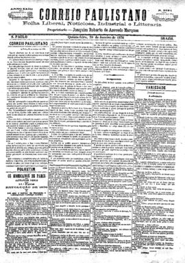 Correio paulistano [jornal], [s/n]. São Paulo-SP, 20 jan. 1876.