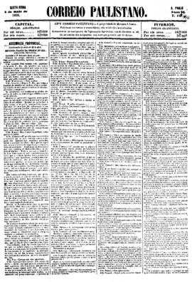 Correio paulistano [jornal], [s/n]. São Paulo-SP, 02 mai. 1856.