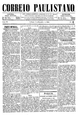 Correio paulistano [jornal], [s/n]. São Paulo-SP, 05 dez. 1856.