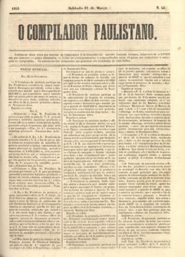 O Compilador paulistano [jornal], n. 43. São Paulo-SP, 12 mar. 1853.