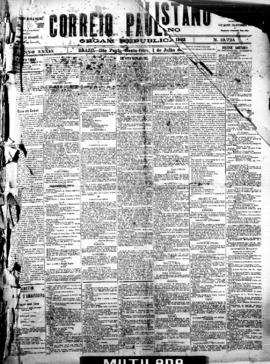 Correio paulistano [jornal], [s/n]. São Paulo-SP, 01 jul. 1892.