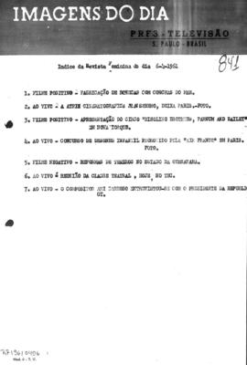 TV Tupi [emissora]. Revista Feminina [programa]. Roteiro [televisivo], 06 abr. 1961.