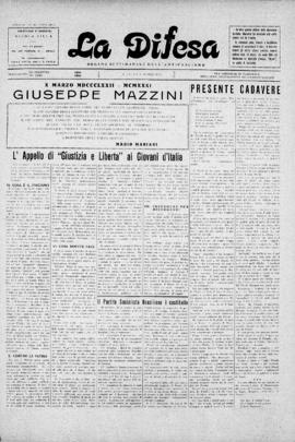 La Difesa [jornal], a. 7, n. 345. São Paulo-SP, 08 mar. 1931.