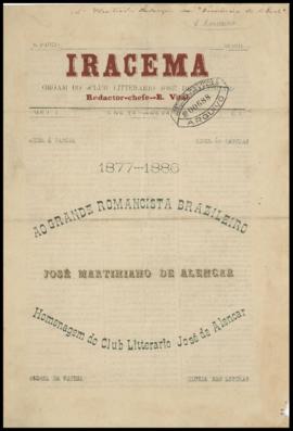 Iracema [jornal], a. 1, n. 1. São Paulo-SP, 12 dez. 1886.