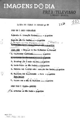TV Tupi [emissora]. Diário de São Paulo na T.V. [programa]. Roteiro [televisivo], 08 mar. 1960.