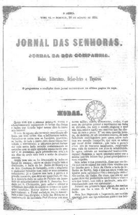 O Jornal das senhoras [jornal], a. 3, t. 6, [s/n]. Rio de Janeiro-RJ, 20 ago. 1854.