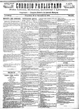 Correio paulistano [jornal], [s/n]. São Paulo-SP, 28 nov. 1876.