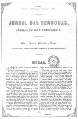 O Jornal das senhoras [jornal], a. 3, t. 6, [s/n]. Rio de Janeiro-RJ, 17 set. 1854.
