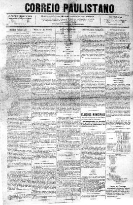 Correio paulistano [jornal], [s/n]. São Paulo-SP, 08 jun. 1882.