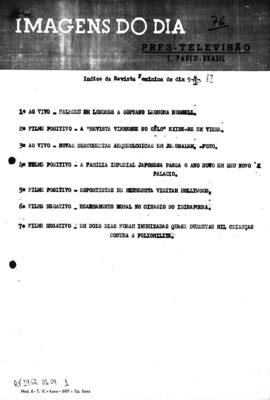 TV Tupi [emissora]. Revista Feminina [programa]. Roteiro [televisivo], 09 jan. 1962.