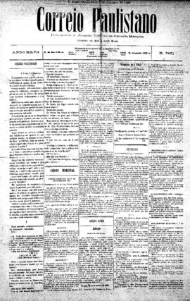 Correio paulistano [jornal], [s/n]. São Paulo-SP, 07 out. 1881.