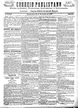 Correio paulistano [jornal], [s/n]. São Paulo-SP, 21 dez. 1876.