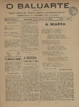 O Baluarte [jornal], a. 1, n. 3. Campinas-SP, 15 jan. 1904.