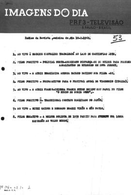 TV Tupi [emissora]. Revista Feminina [programa]. Roteiro [televisivo], 10 fev. 1960.