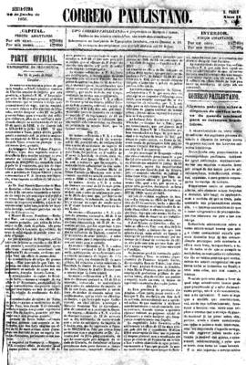 Correio paulistano [jornal], [s/n]. São Paulo-SP, 20 jun. 1856.