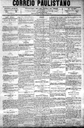 Correio paulistano [jornal], [s/n]. São Paulo-SP, 30 jul. 1882.