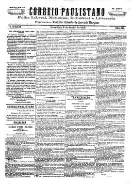 Correio paulistano [jornal], [s/n]. São Paulo-SP, 09 jun. 1876.