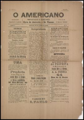O Americano [jornal], a. 1, n. 3. São Paulo-SP, 25 jun. 1881.