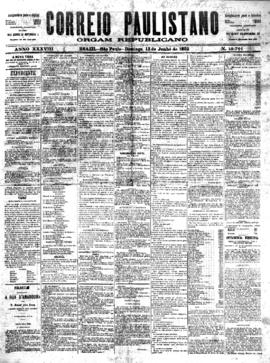 Correio paulistano [jornal], [s/n]. São Paulo-SP, 12 jun. 1892.