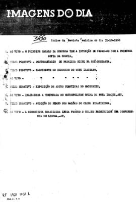 TV Tupi [emissora]. Revista Feminina [programa]. Roteiro [televisivo], 31 out. 1960.