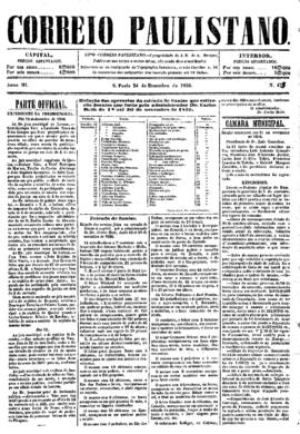 Correio paulistano [jornal], [s/n]. São Paulo-SP, 24 dez. 1856.