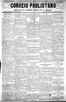 Correio paulistano [jornal], [s/n]. São Paulo-SP, 01 set. 1882.