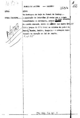 TV Tupi [emissora]. Jornal de Domingo [programa]. Roteiro [televisivo], 01 fev. 1976.