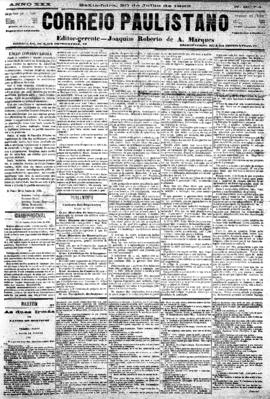 Correio paulistano [jornal], [s/n]. São Paulo-SP, 20 jul. 1883.