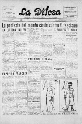 La Difesa [jornal], a. 7, n. 343. São Paulo-SP, 22 fev. 1931.